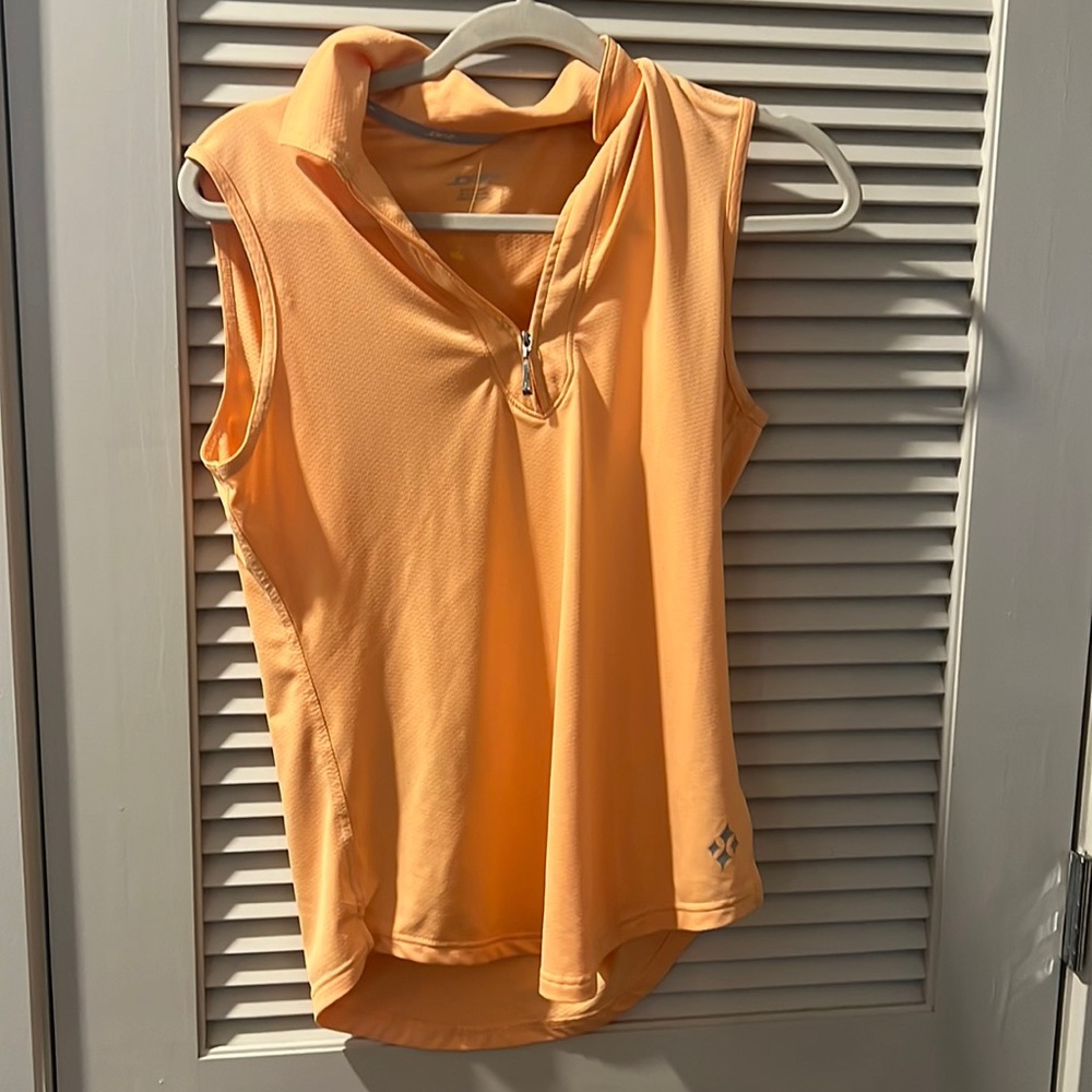 Jofit Slightly worn Neon Orange Golf Tank with Zipper sleeveless